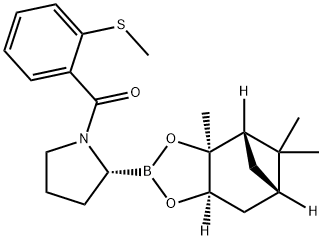 Methanone, [(2R)-2-[(3aS,4S,6S,7aR)-hexahydro-3a,5,5-trimethyl-4,6-methano-1,3,2-benzodioxaborol-2-yl]-1-pyrrolidinyl][2-(methylthio)phenyl]- Struktur