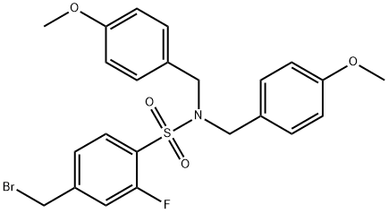 4-(Bromomethyl)-2-fluoro-N,N-bis[(4-methoxyphenyl)methyl]benzenesulfonamide Struktur