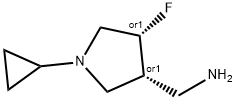 3-Pyrrolidinemethanamine, N-cyclopropyl-4-fluoro-, (3R,4R)-rel- Struktur