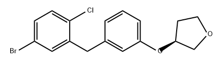 Furan, 3-[3-[(5-bromo-2-chlorophenyl)methyl]phenoxy]tetrahydro-, (3S)- Struktur