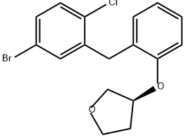 Furan, 3-[2-[(5-bromo-2-chlorophenyl)methyl]phenoxy]tetrahydro-, (3S)- Struktur