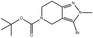 5H-Pyrazolo[4,3-c]pyridine-5-carboxylic acid, 3-bromo-2,4,6,7-tetrahydro-2-methyl-, 1,1-dimethylethyl ester Struktur