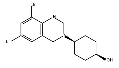 Cyclohexanol, 4-(6,8-dibromo-1,4-dihydro-3(2H)-quinazolinyl)-, cis- Struktur