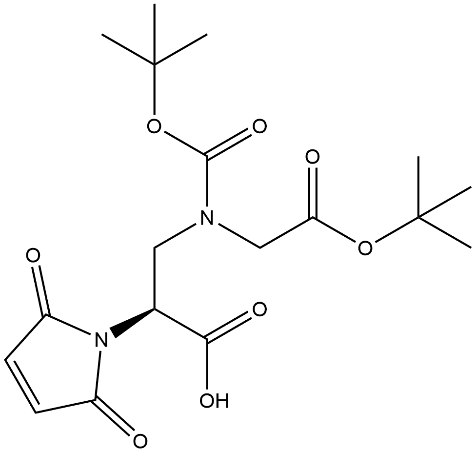 1H-Pyrrole-1-acetic acid, α-[[[(1,1-dimethylethoxy)carbonyl][2-(1,1-dimethylethoxy)-2-oxoethyl]amino]methyl]-2,5-dihydro-2,5-dioxo-, (αS)- Struktur