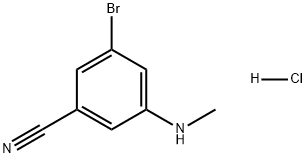 Benzonitrile, 3-bromo-5-(methylamino)-, hydrochloride (1:1) Struktur