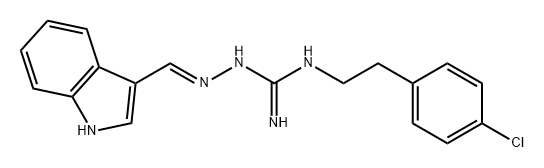 Hydrazinecarboximidamide, N-[2-(4-chlorophenyl)ethyl]-2-(1H-indol-3-ylmethylene)-, (2E)- Struktur