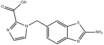 1H-Imidazole-2-carboxylic acid, 1-[(2-amino-6-benzothiazolyl)methyl]- Struktur