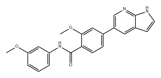 Benzamide, 2-methoxy-N-(3-methoxyphenyl)-4-(1H-pyrrolo[2,3-b]pyridin-5-yl)- Struktur