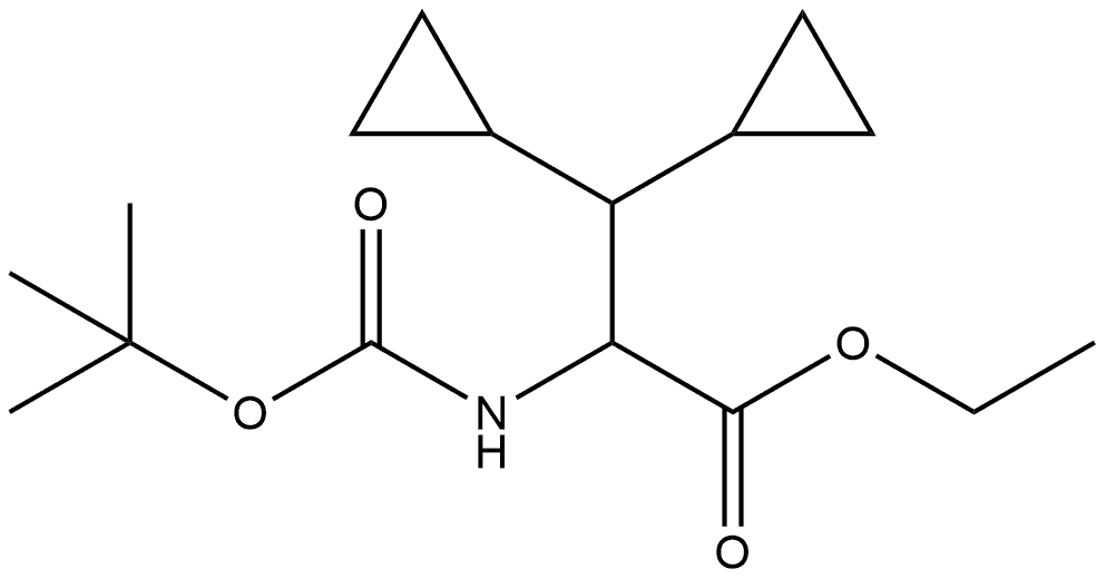 Cyclopropanepropanoic acid, β-cyclopropyl-α-[[(1,1-dimethylethoxy)carbonyl]amino]-, ethyl ester Struktur