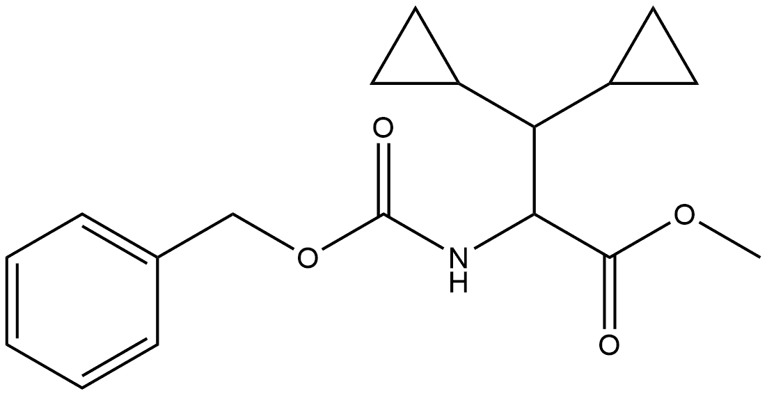 Cyclopropanepropanoic acid, β-cyclopropyl-α-[[(phenylmethoxy)carbonyl]amino]-, methyl ester Struktur