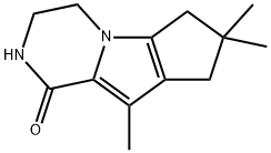 2H-Cyclopenta[4,5]pyrrolo[1,2-a]pyrazin-1(6H)-one, 3,4,7,8-tetrahydro-7,7,9-trimethyl- Struktur