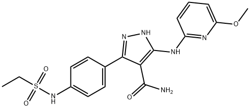 1H-Pyrazole-4-carboxamide, 3-[4-[(ethylsulfonyl)amino]phenyl]-5-[(6-methoxy-2-pyridinyl)amino]-|化合物 MLKL-IN-5