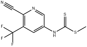 Carbamodithioic acid, N-[6-cyano-5-(trifluoromethyl)-3-pyridinyl]-, methyl ester Structure