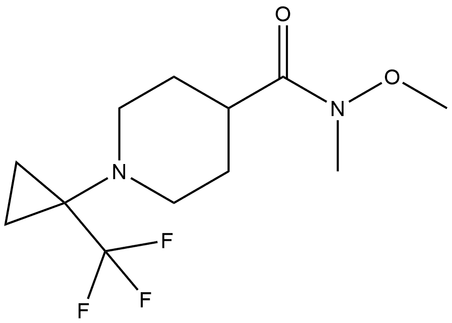 N-Methoxy-N-methyl-1-[1-(trifluoromethyl)cyclopropyl]-4-piperidinecarboxamide Struktur