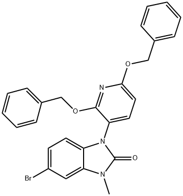 2H-Benzimidazol-2-one, 1-[2,6-bis(phenylmethoxy)-3-pyridinyl]-5-bromo-1,3-dihydro-3-methyl- Struktur