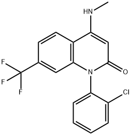 2(1H)-Quinolinone, 1-(2-chlorophenyl)-4-(methylamino)-7-(trifluoromethyl)- Struktur