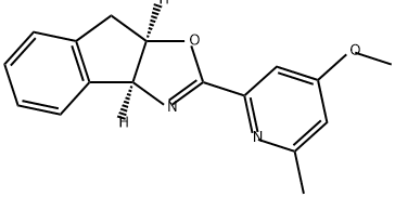 8H-Indeno[1,2-d]oxazole, 3a,8a-dihydro-2-(4-methoxy-6-methyl-2-pyridinyl)-, (3aS,8aR)- Struktur