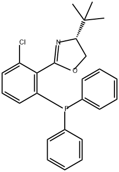 Oxazole, 2-[2-chloro-6-(diphenylphosphino)phenyl]-4-(1,1-dimethylethyl)-4,5-dihydro-, (4R)- Struktur