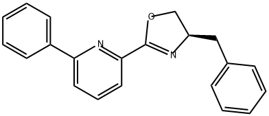 Pyridine, 2-[(4R)-4,5-dihydro-4-(phenylmethyl)-2-oxazolyl]-6-phenyl- Struktur