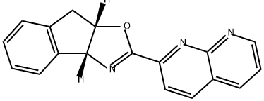 8H-Indeno[1,2-d]oxazole, 3a,8a-dihydro-2-(1,8-naphthyridin-2-yl)-, (3aR,8aS)- Struktur