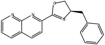 1,8-Naphthyridine, 2-[(4R)-4,5-dihydro-4-(phenylmethyl)-2-oxazolyl]- Struktur