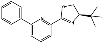 Pyridine, 2-[(4R)-4-(1,1-dimethylethyl)-4,5-dihydro-2-oxazolyl]-6-phenyl- Struktur