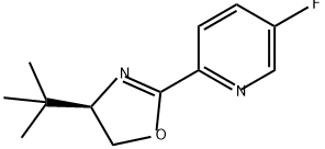 Pyridine, 2-[(4R)-4-(1,1-dimethylethyl)-4,5-dihydro-2-oxazolyl]-5-fluoro- Struktur