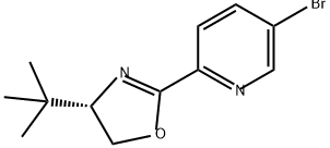 Pyridine, 5-bromo-2-[(4S)-4-(1,1-dimethylethyl)-4,5-dihydro-2-oxazolyl]- Struktur