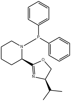 Piperidine, 2-[(4R)-4,5-dihydro-4-(1-methylethyl)-2-oxazolyl]-1-(diphenylphosphino)-, (2R)- Struktur