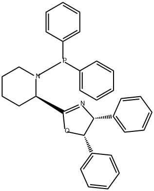 Piperidine, 2-[(4R,5S)-4,5-dihydro-4,5-diphenyl-2-oxazolyl]-1-(diphenylphosphino)-, (2R)- Struktur