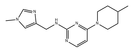 2-Pyrimidinamine, N-[(1-methyl-1H-imidazol-4-yl)methyl]-4-(4-methyl-1-piperidinyl)- Struktur