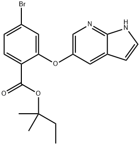 Benzoic acid, 4-bromo-2-(1H-pyrrolo[2,3-b]pyridin-5-yloxy)-, 1,1-dimethylpropyl ester Struktur