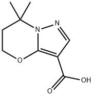 5H-Pyrazolo[5,1-b][1,3]oxazine-3-carboxylic acid, 6,7-dihydro-7,7-dimethyl- Struktur