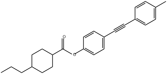 Cyclohexanecarboxylic acid, 4-propyl-, 4-[2-(4-methylphenyl)ethynyl]phenyl ester Struktur