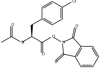 Phenylalanine, N-acetyl-4-chloro-, 1,3-dihydro-1,3-dioxo-2H-isoindol-2-yl ester Struktur