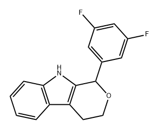 Pyrano[3,4-b]indole, 1-(3,5-difluorophenyl)-1,3,4,9-tetrahydro- Struktur