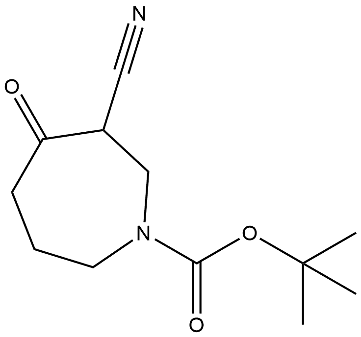 tert-butyl 3-cyano-4-oxo-azepane-1-carboxylate Struktur