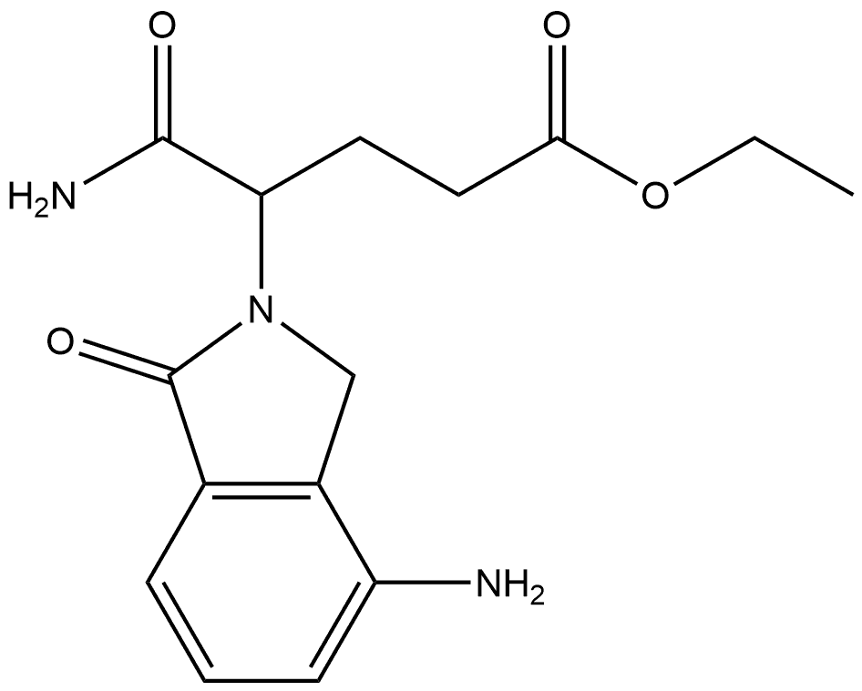 2H-Isoindole-2-butanoic acid, 4-amino-γ-(aminocarbonyl)-1,3-dihydro-1-oxo-, ethyl ester Struktur