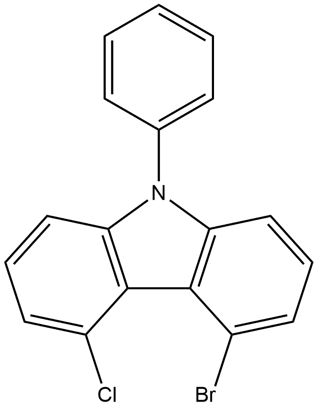 4-Bromo-5-chloro-9-phenyl-9H-carbazole Struktur