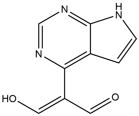 7H-Pyrrolo[2,3-d]pyrimidine-4-acetaldehyde, α-(hydroxymethylene)-, (αE)- Struktur