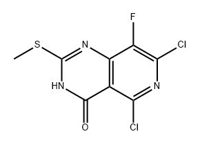 Pyrido[4,3-d]pyrimidin-4(3H)-one, 5,7-dichloro-8-fluoro-2-(methylthio)- Struktur