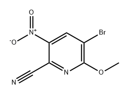 2-Pyridinecarbonitrile, 5-bromo-6-methoxy-3-nitro- Struktur