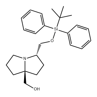 1H-Pyrrolizine-7a(5H)-methanol, 3-[[[(1,1-dimethylethyl)diphenylsilyl]oxy]methyl]tetrahydro-, (3S,7aS)- Struktur