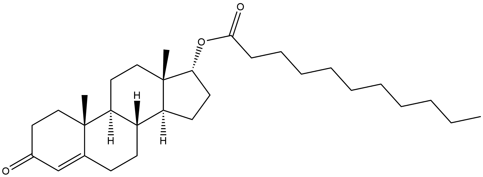 Androst-4-en-3-one, 17-[(1-oxoundecyl)oxy]-, (17α)- Struktur