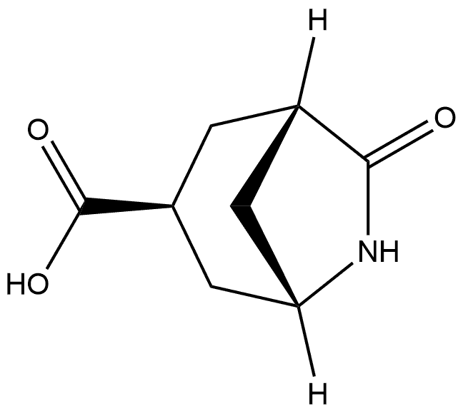 (1S,3S,5S)-7-Oxo-6-azabicyclo[3.2.1]octane-3-carboxylic acid Struktur