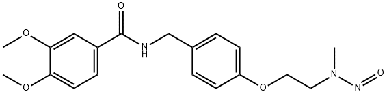 Benzamide, 3,4-dimethoxy-N-[[4-[2-(methylnitrosoamino)ethoxy]phenyl]methyl]- Struktur