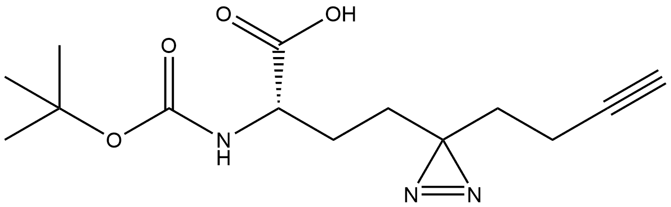 3H-Diazirine-3-butanoic acid, 3-(3-butyn-1-yl)-α-[[(1,1-dimethylethoxy)carbonyl]amino]-, (αS)- Struktur