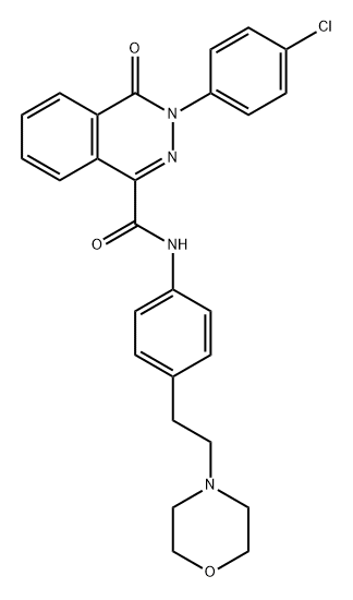 1-Phthalazinecarboxamide, 3-(4-chlorophenyl)-3,4-dihydro-N-[4-[2-(4-morpholinyl)ethyl]phenyl]-4-oxo- Struktur