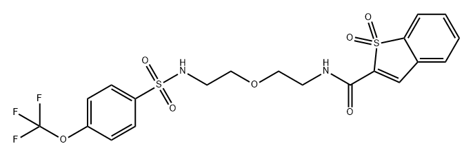 Benzo[b]thiophene-2-carboxamide, N-[2-[2-[[[4-(trifluoromethoxy)phenyl]sulfonyl]amino]ethoxy]ethyl]-, 1,1-dioxide Struktur