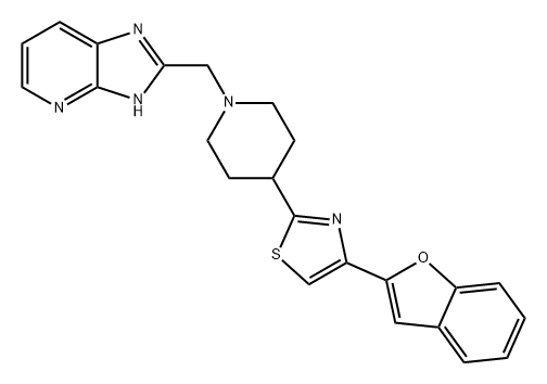 3H-Imidazo[4,5-b]pyridine, 2-[[4-[4-(2-benzofuranyl)-2-thiazolyl]-1-piperidinyl]methyl]- Struktur